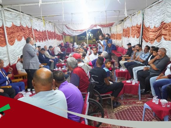 عقد حزب الإتحاد الوطني الأردني لقاء في شارع العروسة بمحافظة إربد